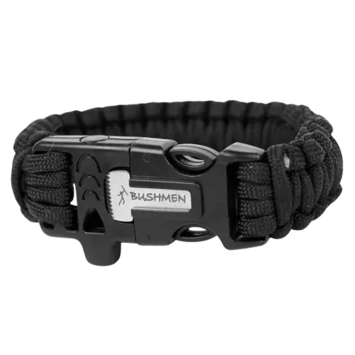 Bransoletka Survivalowa Paracord Bushmen 3m - Czarna | W sprzedaży