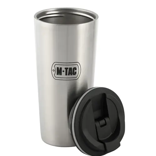 Kubek termiczny turystyczny z pokrywką M-Tac 450ml - Chrome - Hit