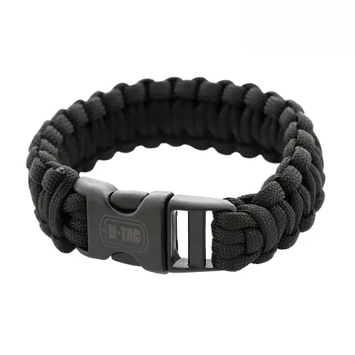 Bransoletka M-Tac Paracord Linka Survivalowa 3m do 200 kg - Czarna | Promocja