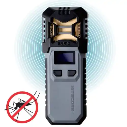 Od ręki - Odstraszacz Komarów Elektroniczny Ultradżwiękowy 2w1 Nitecore EMR10 Lite - Czarny