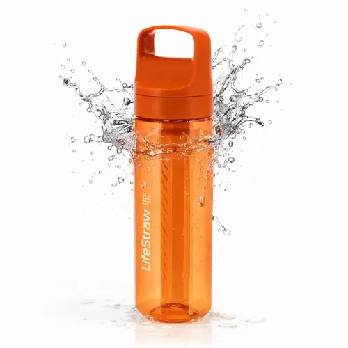 Szybka dostawa - Butelka Filtrująca z Filtrem do Wody 0,65l LifeStraw Go 2.0 - Pomarańczowa