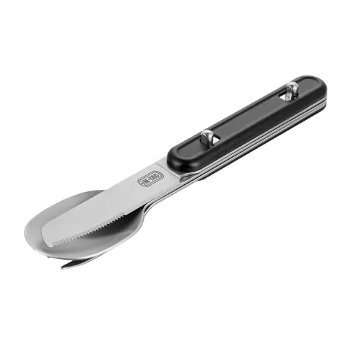 Niezbędnik Wojskowy Turystyczny Sztućce M-Tac -Stal/Czarny | Top oferta