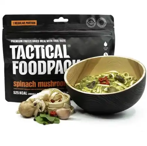 Źywność Liofilizowana Długoterminowa Danie TacticalFP Makaron Szpinak z Grzybami 410 g | Sprawdź teraz