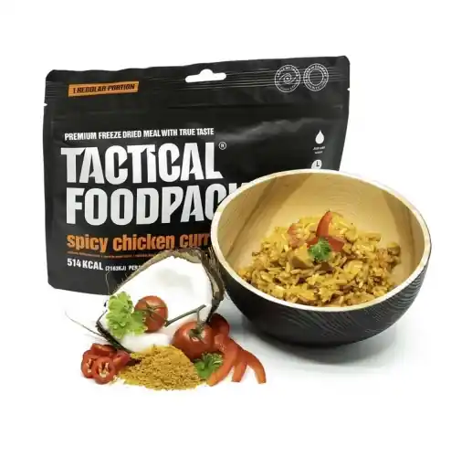 Do wyczerpania zapasów | Źywność Liofilizowana Długoterminowa Danie TacticalFP Pikantny Kurczak Curry 400 g