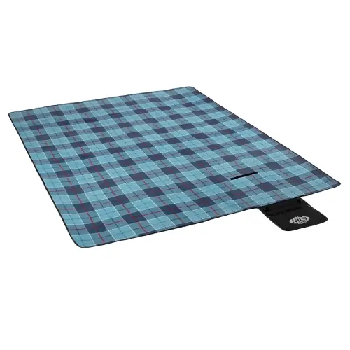Koc Plażowy Piknikowy Nils Camp NC8002 220x200cm PE + ALU - Niebieska Krata - Tylko przez ograniczony czas