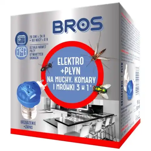 Odstraszacz Komarów Elektryczny + płyn Bros 40 ml 60 nocy - Ulubieniec klientów