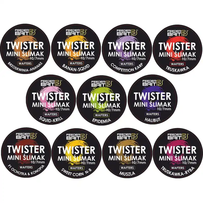 Zestaw 11 x Mini Ślimak Twister Wafters Feeder Bait - Szybka wysyłka