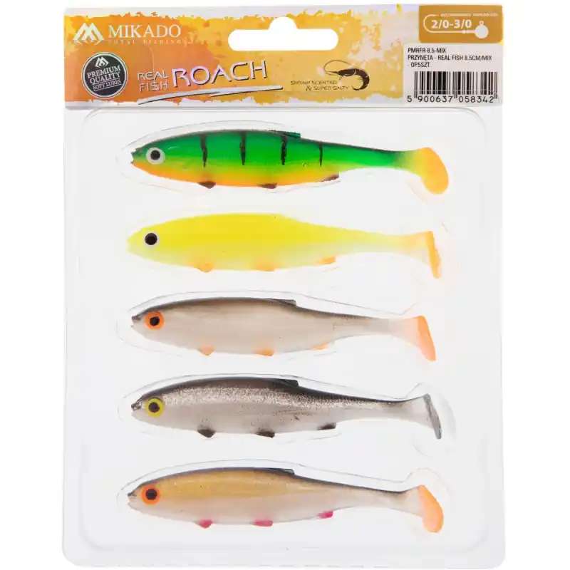 Dobra cena - PRZYNĘTA RIPPER MIKADO REAL FISH ROACH 8.5cm MIX 5szt.
