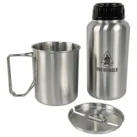 Ostatnie dni promocji | Pathfinder Stal Nierdzewna Drinkfles 1 L + Drinkbeker 0,75 L Z Deksel
