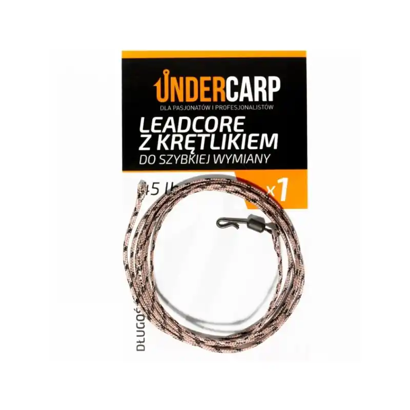 Under Carp Leadcore z krętlikiem 45 lbs 100cm Brązowy - Niska cena