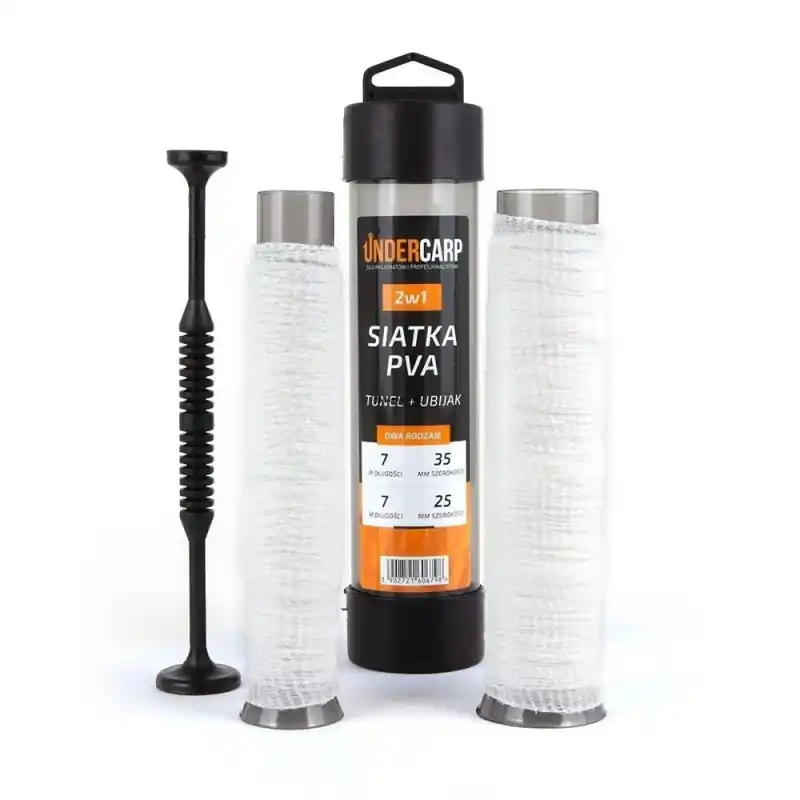 Tylko kilka sztuk - UnderCarp Siatka PVA 2w1 Tunel+Ubijak 25mm i 35mm 7m