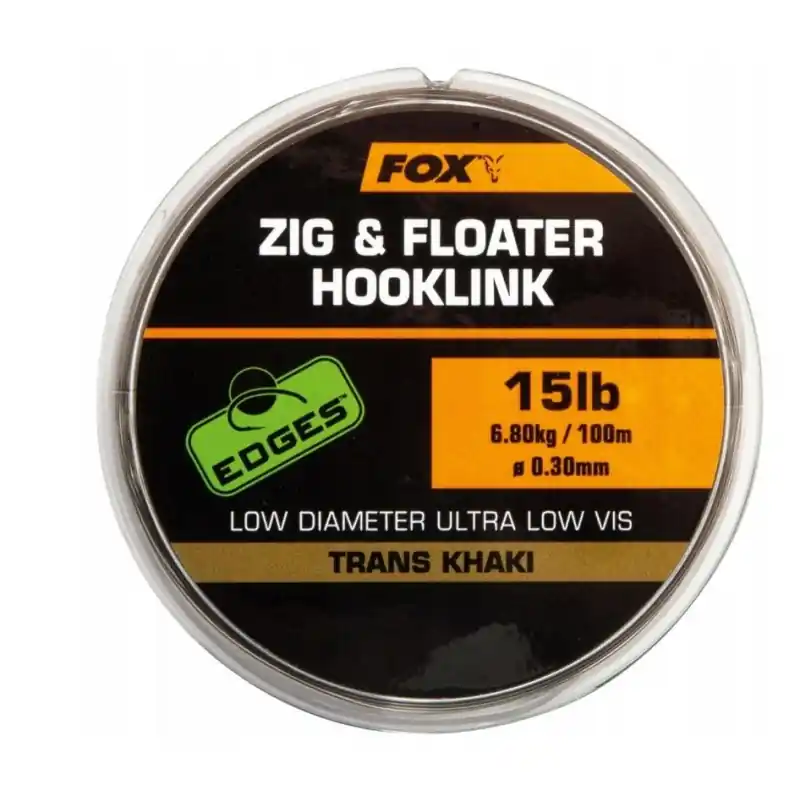 Dobra cena - Fox Zig & Floater Hooklink Trans Khaki 15lb 0,30mm