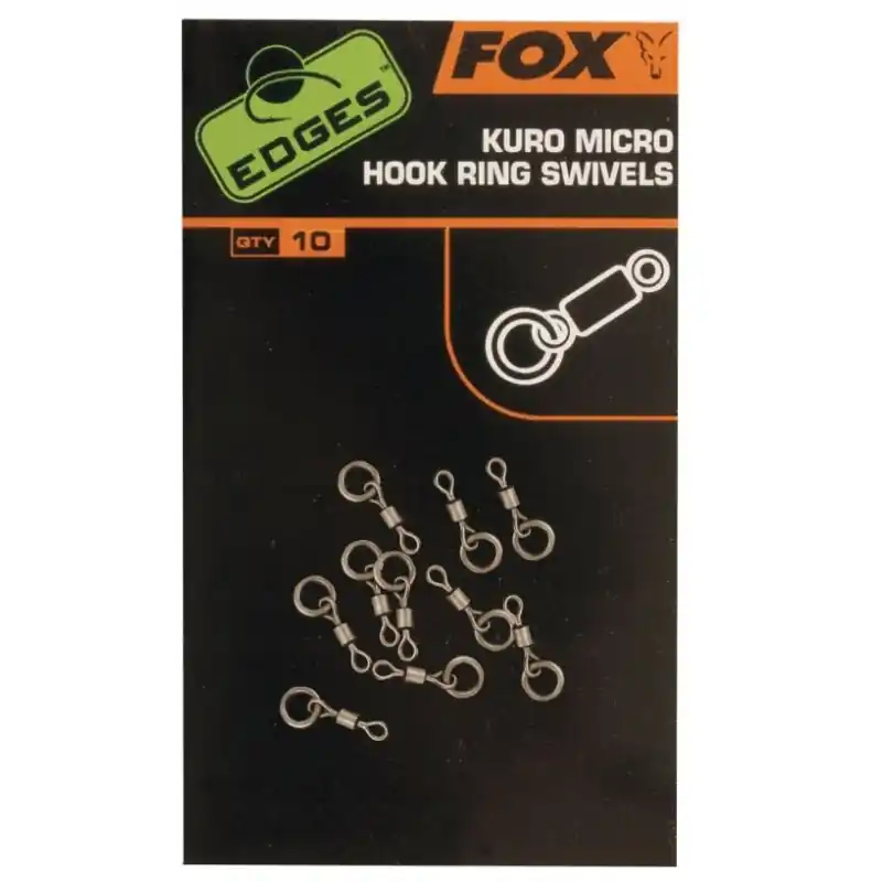 Produkt polecany | Krętlik Fox Kuro Micro Hook Ring Swivel 10szt.