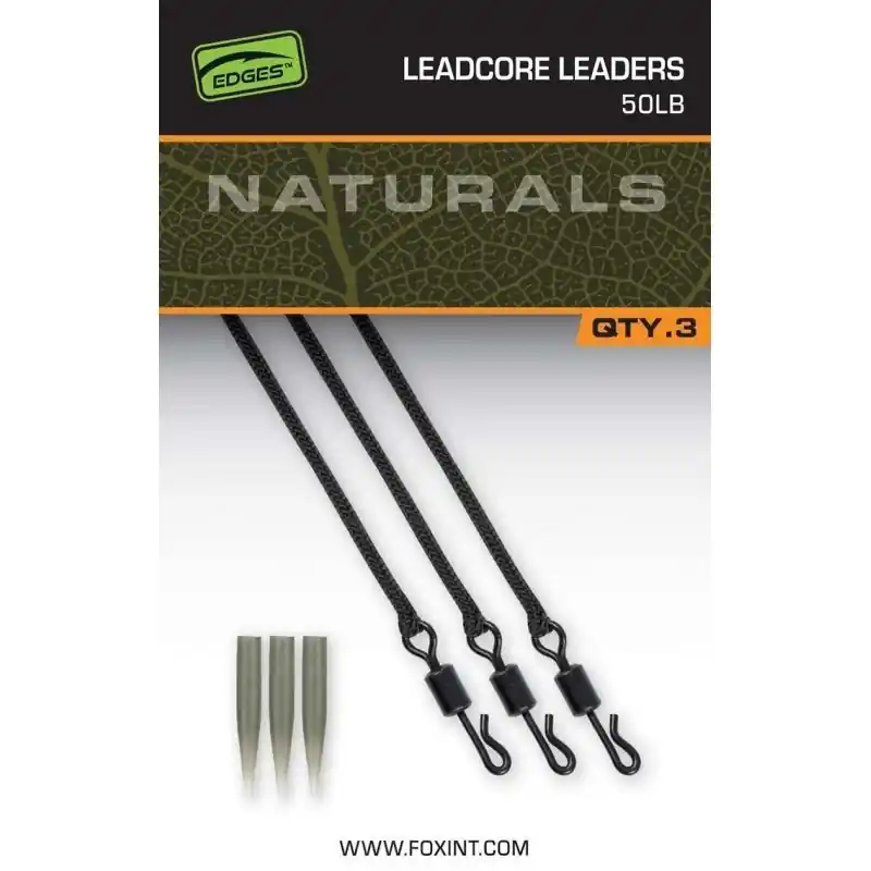 Zestaw Fox Naturals Leadcore Leaders 50lb 3szt. | Sprawdzony wybór