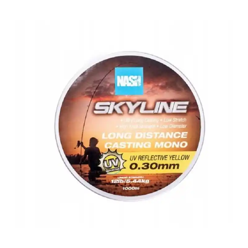 Bestseller - Żyłka Nash Skyline Mono UV Yellow 12lb 0,30mm 1000m