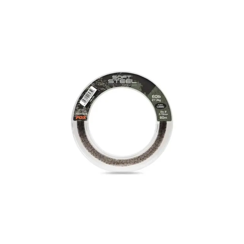 Cena specjalna - Strzałówka Fox Soft Steel Fleck Camo Leader 80m 0,70mm 60lb 27,3kg
