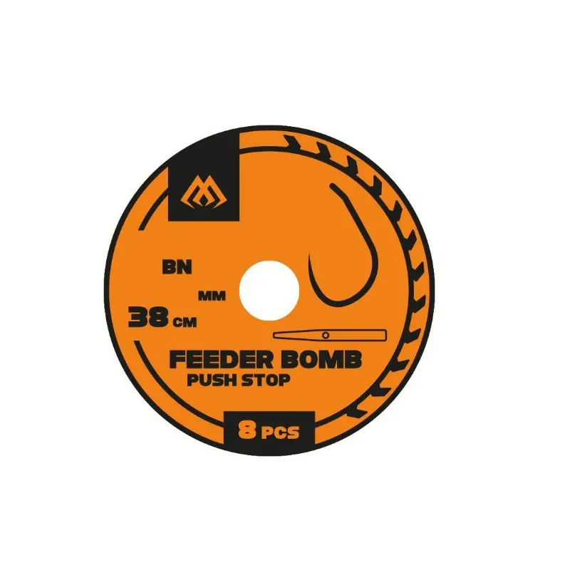Przypony Mikado Feeder Bomb Push Stop Hak 10 bez zadziora | Bezpieczne zakupy