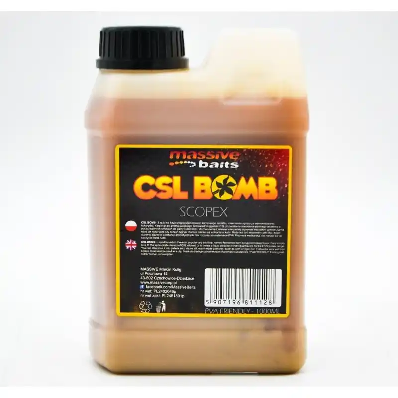 Prosto z fabryki - Liquid Massive Baits CSL Bomb Scopex 1L