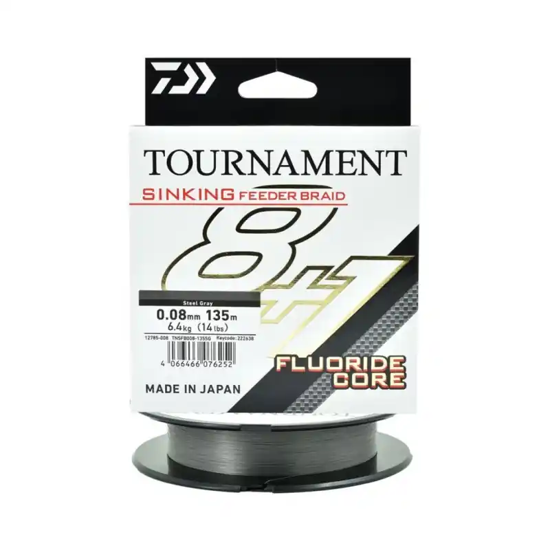 Zostało tylko kilka sztuk | Plecionka Daiwa Tournament Sinking Feeder Braid 135m 0,08mm 6,4kg Gray