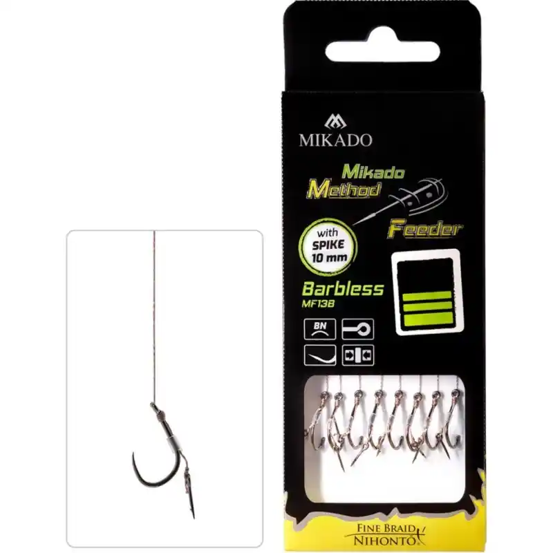 Prypony Mikado igła r.10 0.12mm 10cm 8szt. Barbless HMFB2805BI-10DB | Cena specjalna
