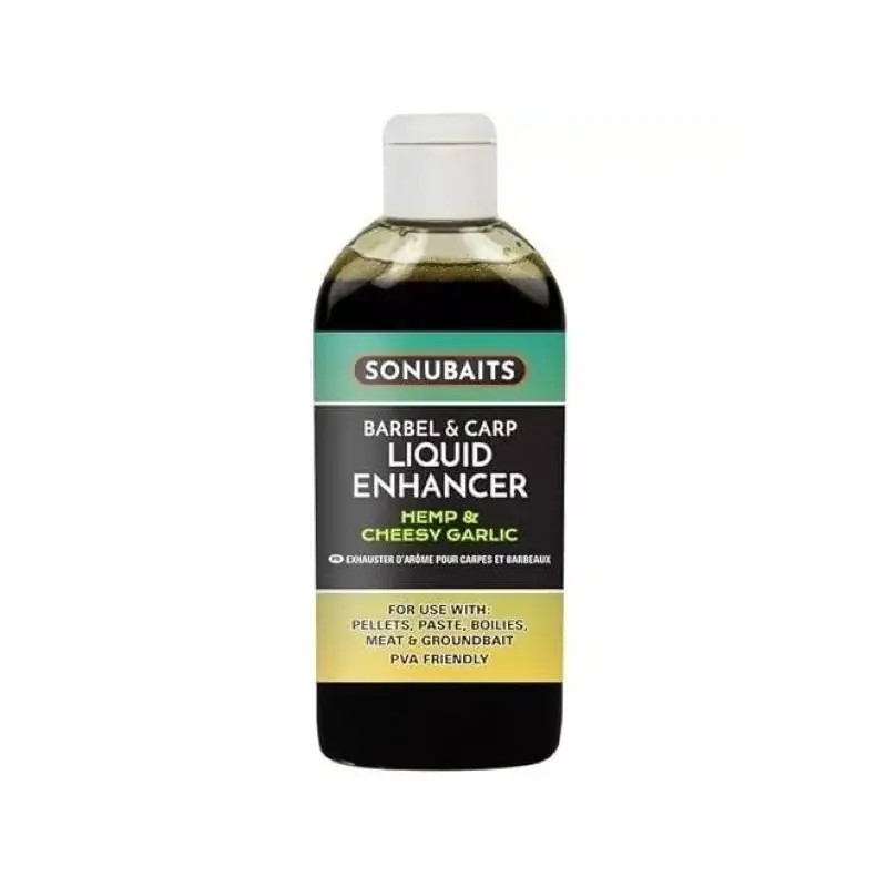 Sonubaits Barbel & Carp Liquid 200ml Hemp & Cheesy Garlic - Od ręki