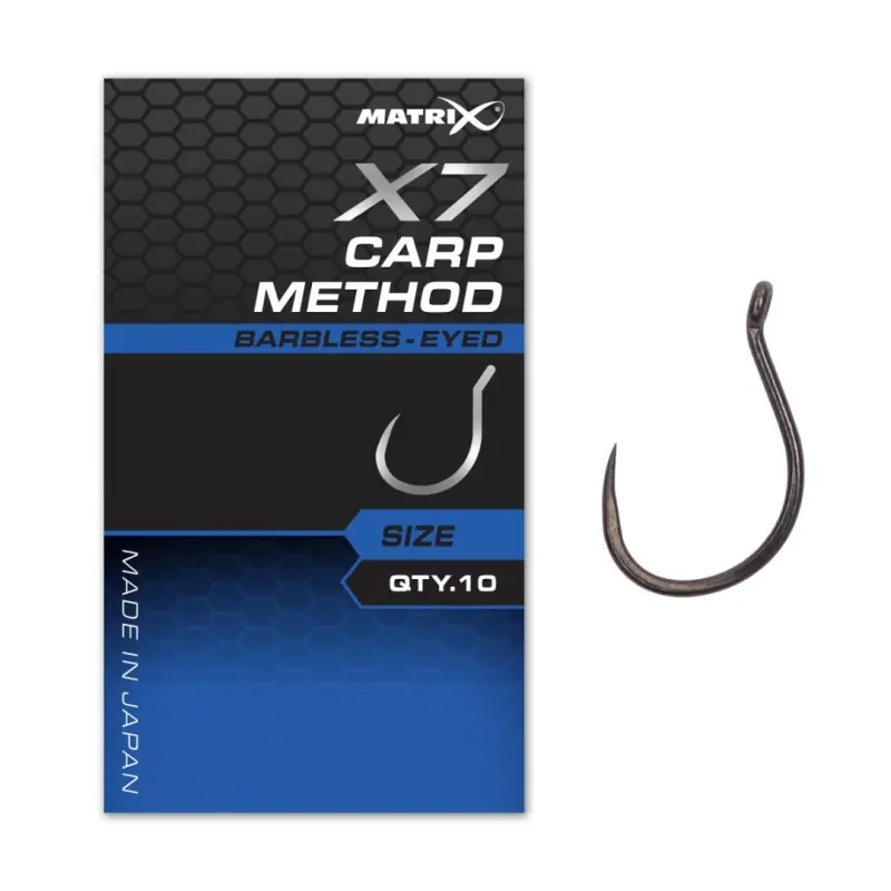 Zapasy na wyczerpaniu - Haczyki Matrix X7 Carp Method 16 Barbless