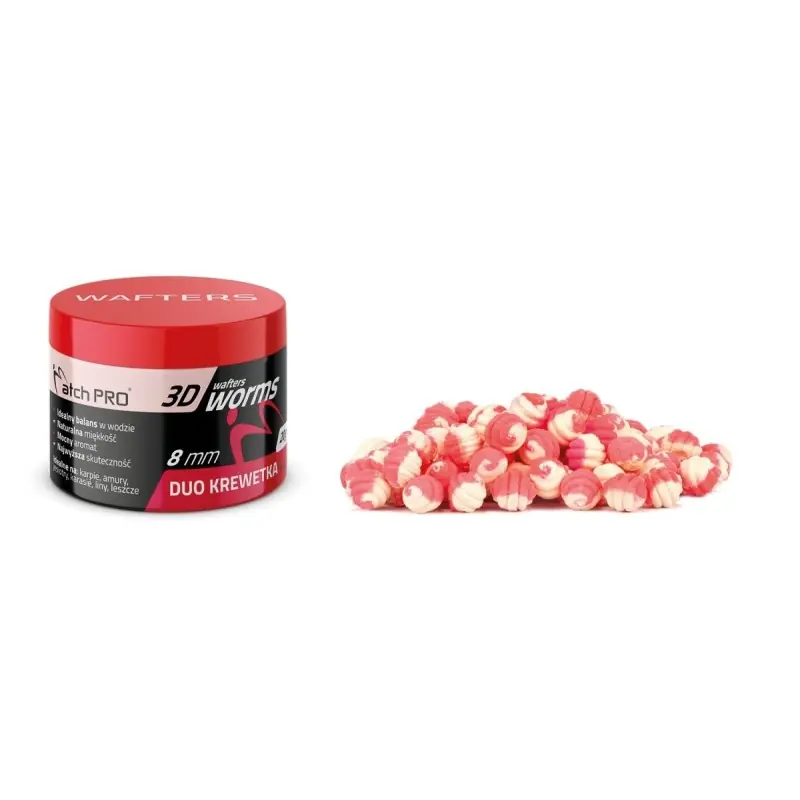 Jakość premium | Match Pro 3D Top Worms Wafters Duo Srimp 8mm 20g