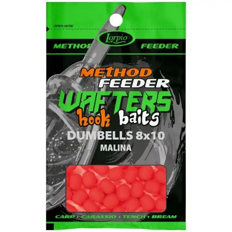Wafters Lorpio Hook Baits Dumbells 8x10 Malina 15g | Tylko kilka sztuk