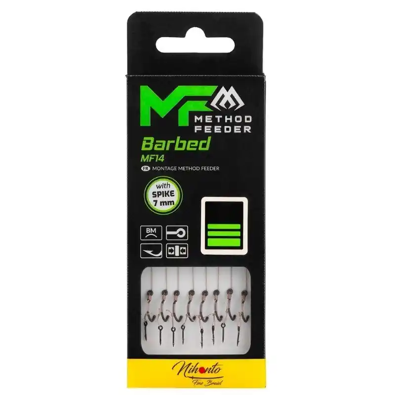 Zostało niewiele - Przypon Mikado MF14 z igłą hak 8 z zadziorem 0,14mm 10cm HMFB214I-08