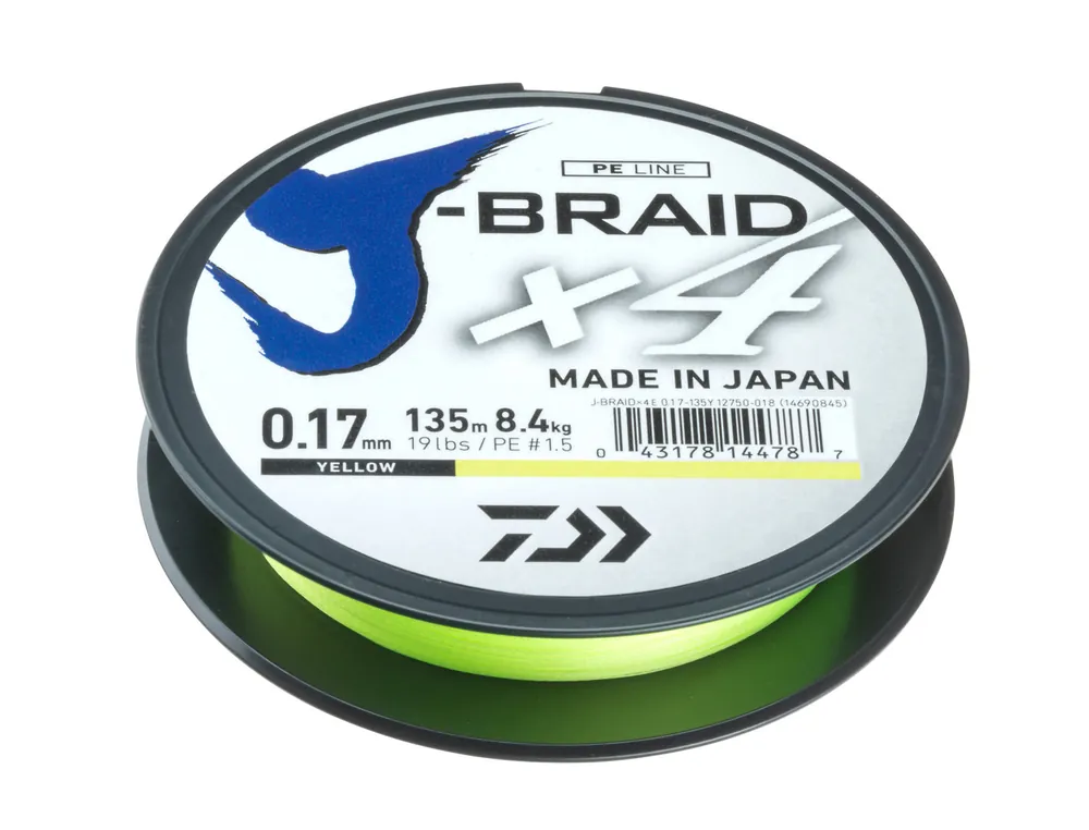 Bezpośrednio z fabryki - PLECIONKA DAIWA J-BRAID X4 YELLOW 270m