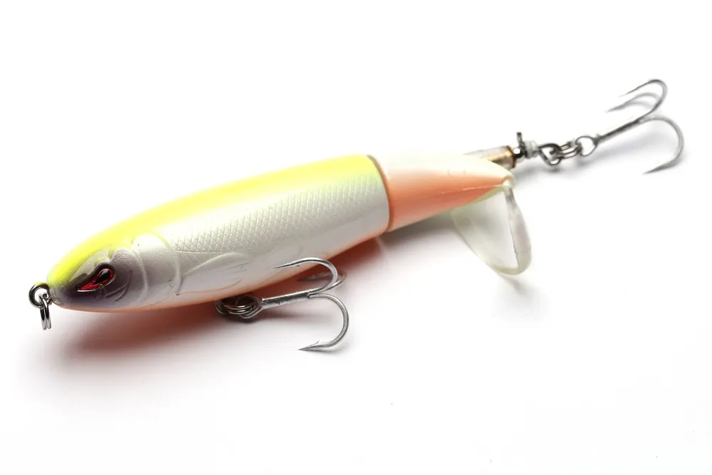 WOBLER POWIERZCHNIOWY YORK AMBER 9cm - YELLOW/WHITE | Produkt polecany