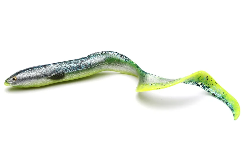 GUMA SAVAGE GEAR 3D REAL EEL - GREEN YELLOW GLITTER - Najwyższa jakość