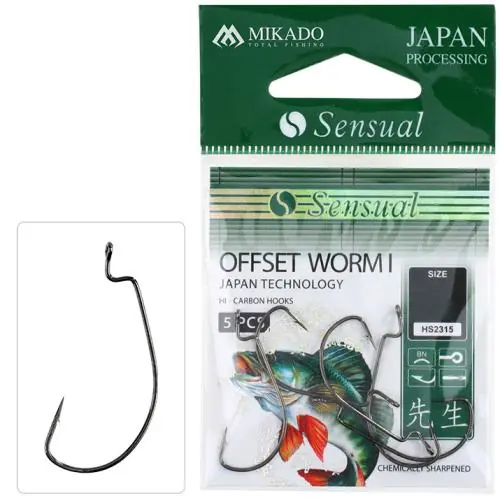 Tylko przez ograniczony czas | Mikado Sensual Offset Worm I r.5/0 BN 5szt. Haki