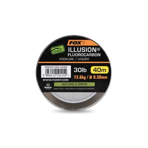 Fox Edges Ilussion Fluorocarbon Hooklink Leader 0.50mm 40m - Supercena