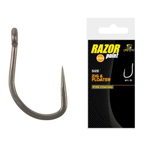 Kup online | Carp Spirit Zig&Float Barbless r.12 10szt. haki karpiowe