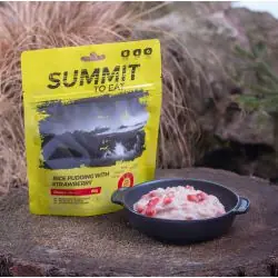 Premium | Pudding ryżowy z truskawkami 401 kcal (wege, bezglutenowe)